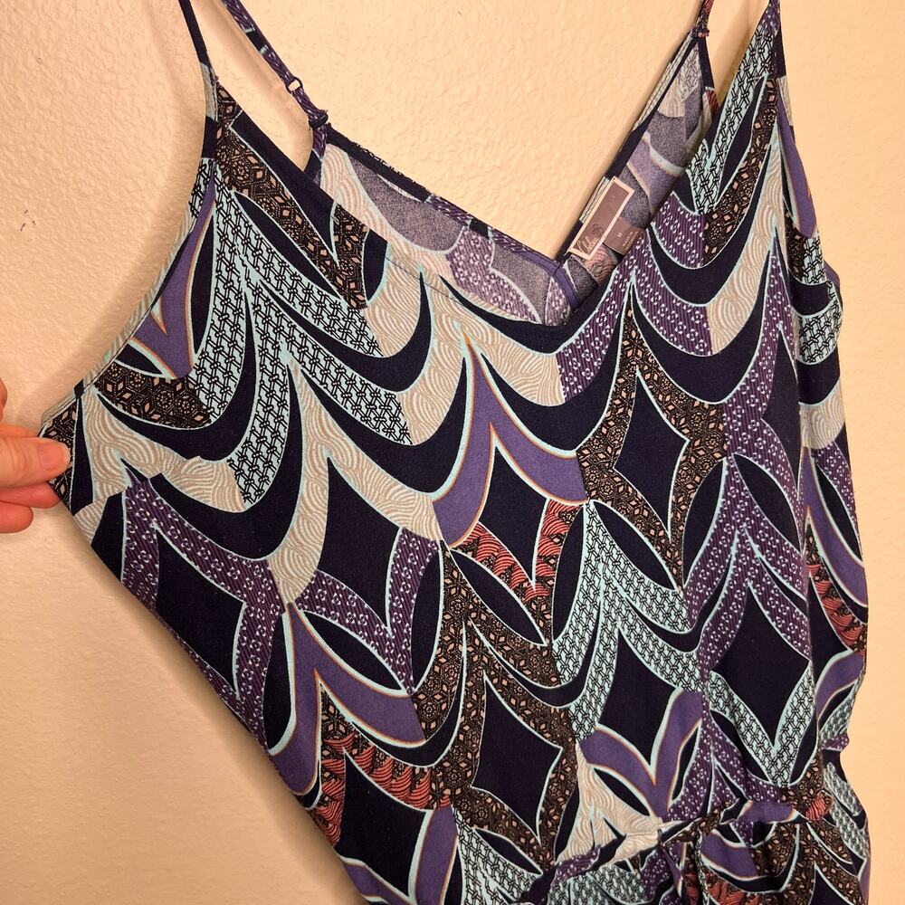 Chelsea 28 Navy Print Strappy Romper Medium